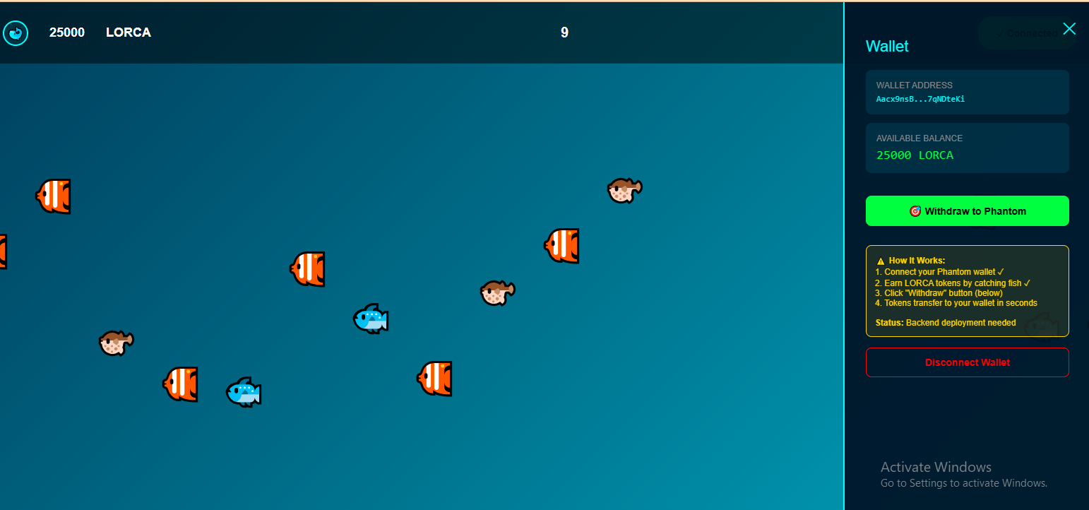 LethalOrca Fishing start screen